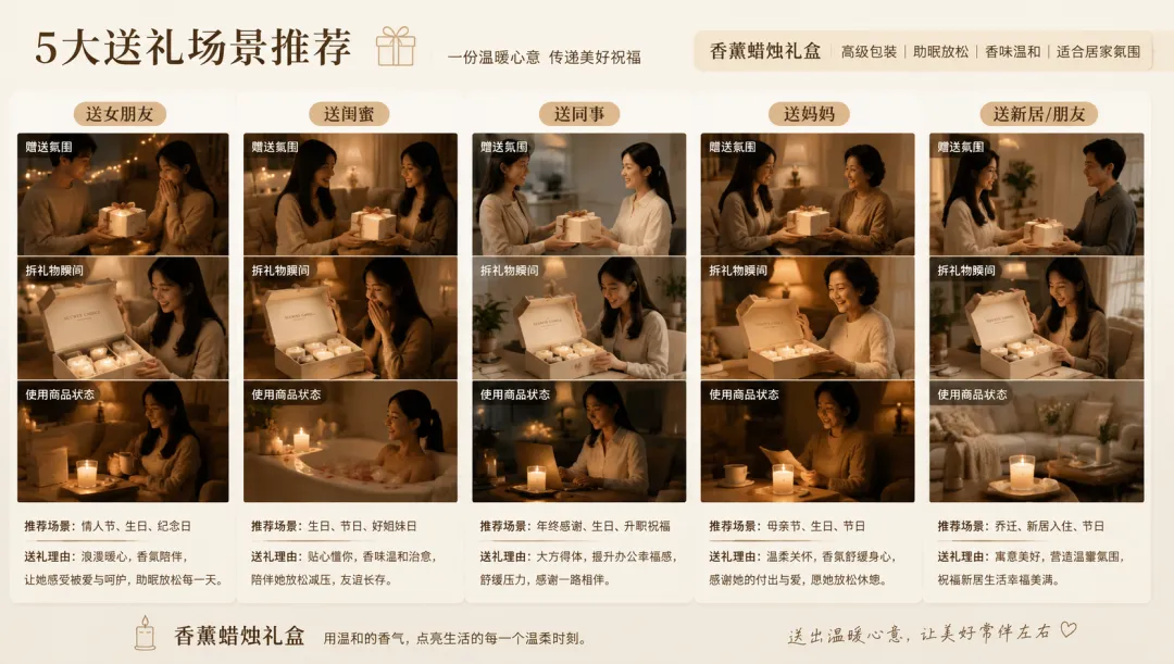 香薰蜡烛礼盒送礼场景推荐图案例